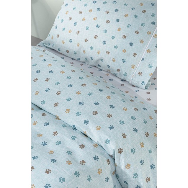 Σετ Παιδικά Σεντόνια Μονά 3 Τεμαχίων Guy Laroche Paw Ciel 165x250 Σετ Παιδικά Σεντόνια Μονά 3 Τεμαχίων Guy Laroche Paw Ciel 165x250