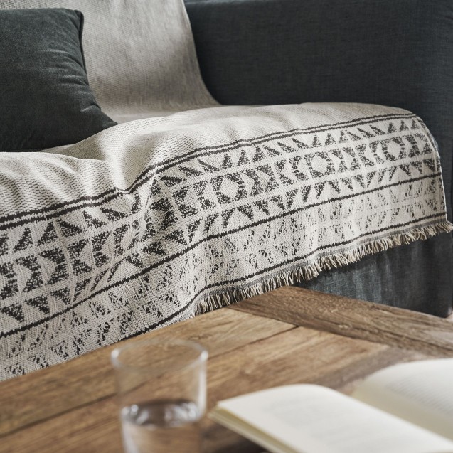Ριχτάρι Διθέσιου Gofis Home Indira Ecru/Black 258/05 180x250 Ριχτάρι Διθέσιου Gofis Home Indira Ecru/Black 258/05 180x250