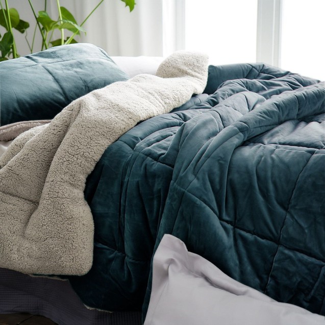 Κουβερτοπάπλωμα Υπέρδιπλο με Γούνα Gofis Home Teddy Jean Blue 407/18 235x245 Κουβερτοπάπλωμα Υπέρδιπλο με Γούνα Gofis Home Teddy Jean Blue 407/18 235x245