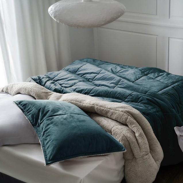 Κουβερτοπάπλωμα Μονό με Γούνα Gofis Home Teddy Jean Blue 407/18 170x220 Κουβερτοπάπλωμα Μονό με Γούνα Gofis Home Teddy Jean Blue 407/18 170x220