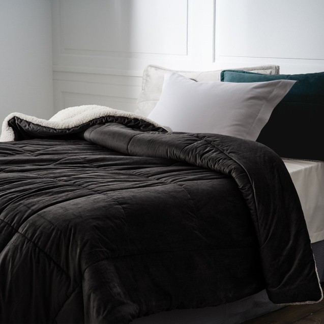 Κουβερτοπάπλωμα Υπέρδιπλο με Γούνα Gofis Home Teddy Graphite Black 407/45 235x245 Κουβερτοπάπλωμα Υπέρδιπλο με Γούνα Gofis Home Teddy Graphite Black 407/45 235x245