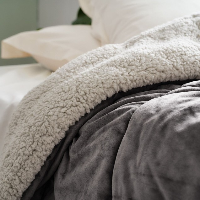 Κουβερτοπάπλωμα Υπέρδιπλο με Γούνα Gofis Home Teddy Mystic Grey 407/48 235x245 Κουβερτοπάπλωμα Υπέρδιπλο με Γούνα Gofis Home Teddy Mystic Grey 407/48 235x245