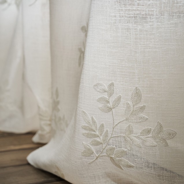 Κουρτίνα Με Τρουκς Gofis Home Leaf Offwhite AW24 532/05 140x280 Κουρτίνα Με Τρουκς Gofis Home Leaf Offwhite AW24 532/05 140x280