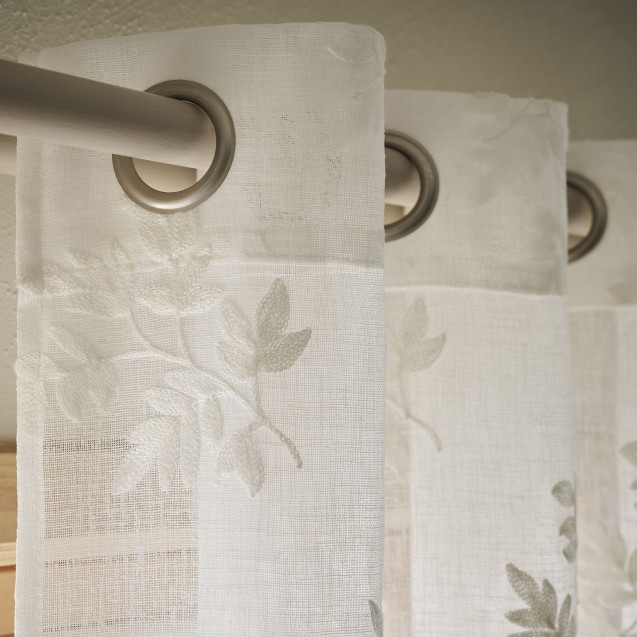 Κουρτίνα Με Τρουκς Gofis Home Leaf Offwhite AW24 532/05 140x280 Κουρτίνα Με Τρουκς Gofis Home Leaf Offwhite AW24 532/05 140x280