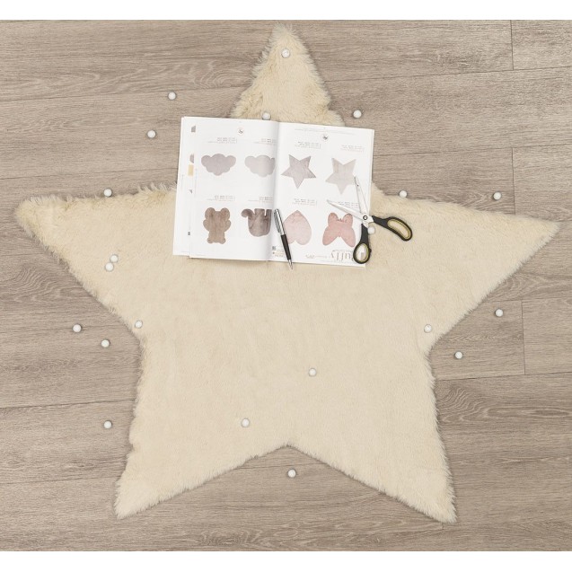 Χαλί New Plan Puffy Fc3B Beige Star Antislip 160x160 Χαλί New Plan Puffy Fc3B Beige Star Antislip 160x160