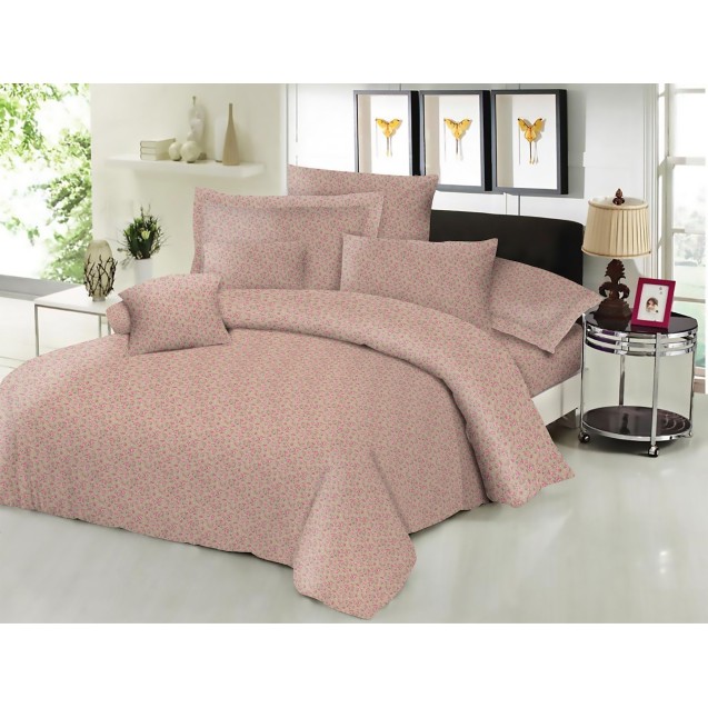 Σεντόνι ΚΟΜΒΟΣ Cotton Line NEW Printed Little Rose Beige Διπλό με λάστιχο 150x200+22 Σεντόνι ΚΟΜΒΟΣ Cotton Line NEW Printed Little Rose Beige Διπλό με λάστιχο 150x200+22