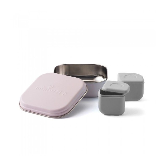 Miniware Des.12 Δοχείο Φαγητού Inox Ροζ 15X15Cm Με 2 Αποθηκευτικά Δοχεία Σιλικόνης Miniware Des.12 Δοχείο Φαγητού Inox Ροζ 15X15Cm Με 2 Αποθηκευτικά Δοχεία Σιλικόνης