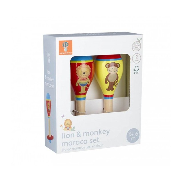 Μαράκες Σετ Λιοντάρι & Μαιμού Orange Tree Toys Μαράκες Σετ Λιοντάρι & Μαιμού Orange Tree Toys