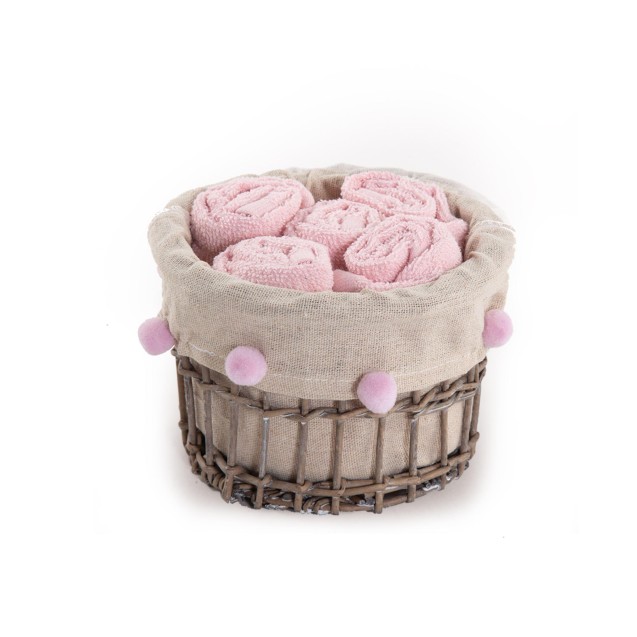 Καλαθάκι Με Λαβέτες 5 Τεμαχίων Nef-Nef Please 30Χ30 1120-Pink Καλαθάκι Με Λαβέτες 5 Τεμαχίων Nef-Nef Please 30Χ30 1120-Pink