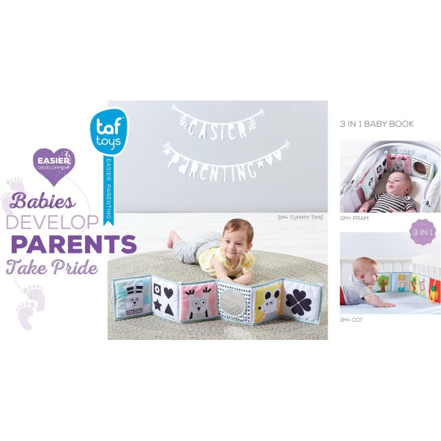 Μαλακό Βιβλίο Taf Toys 3 In 1 Baby Book T-12025 Μαλακό Βιβλίο Taf Toys 3 In 1 Baby Book T-12025