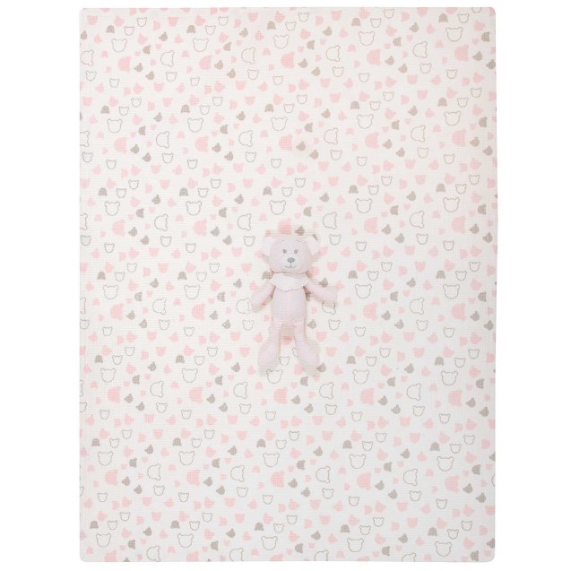 Κουβέρτα Πικέ Αγκαλιάς Greenwich Polo Club 8855 Pink- White 75x100 Κουβέρτα Πικέ Αγκαλιάς Greenwich Polo Club 8855 Pink- White 75x100