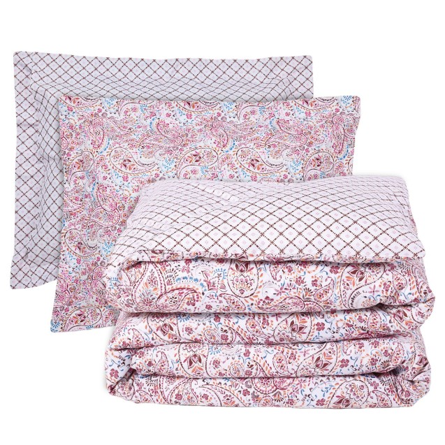 Σετ Σεντόνια King Size 4 Τεμαχίων Das Home 9669 Pink- Red 260x280 Σετ Σεντόνια King Size 4 Τεμαχίων Das Home 9669 Pink- Red 260x280