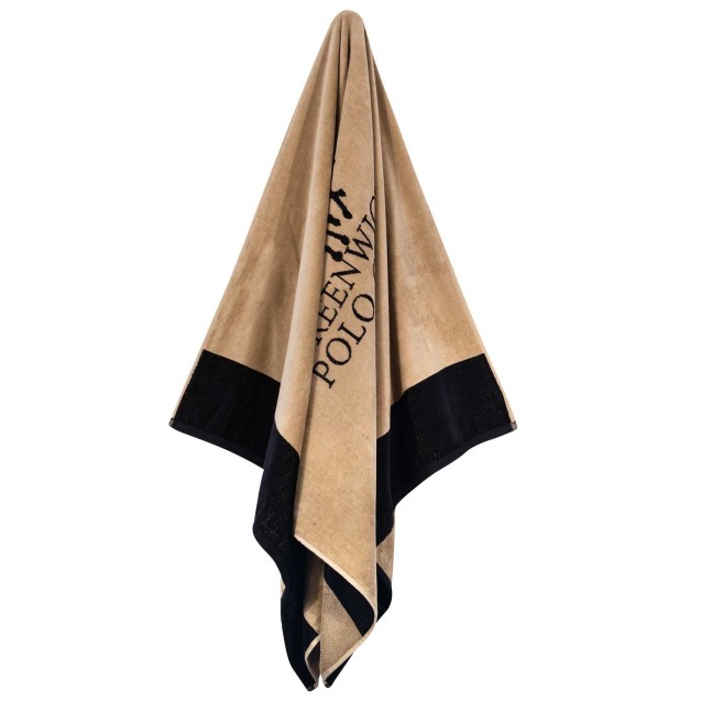 Πετσέτα Θαλάσσης Greenwich Polo Club 4046 Black- Taupe 90x170 Πετσέτα Θαλάσσης Greenwich Polo Club 4046 Black- Taupe 90x170