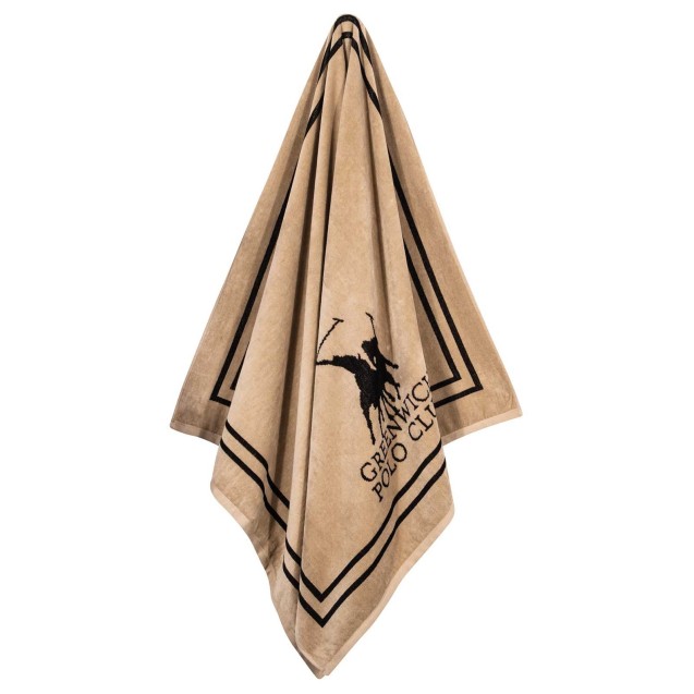 Πετσέτα Θαλάσσης Greenwich Polo Club 4050 Black- Taupe 90x170 Πετσέτα Θαλάσσης Greenwich Polo Club 4050 Black- Taupe 90x170