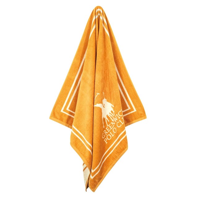Πετσέτα Θαλάσσης Greenwich Polo Club 4051 Cream- Ochre 90x170 Πετσέτα Θαλάσσης Greenwich Polo Club 4051 Cream- Ochre 90x170