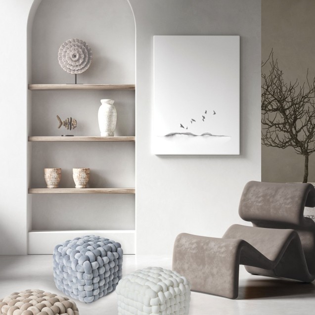 Πουφ Das Home 2275 White 43x43x40 Πουφ Das Home 2275 White 43x43x40