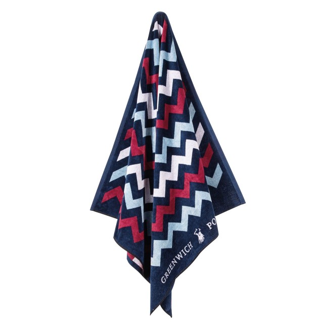 Πετσέτα Θαλάσσης Greenwich Polo Club 4008 Blue- Red- White 90x180 Πετσέτα Θαλάσσης Greenwich Polo Club 4008 Blue- Red- White 90x180