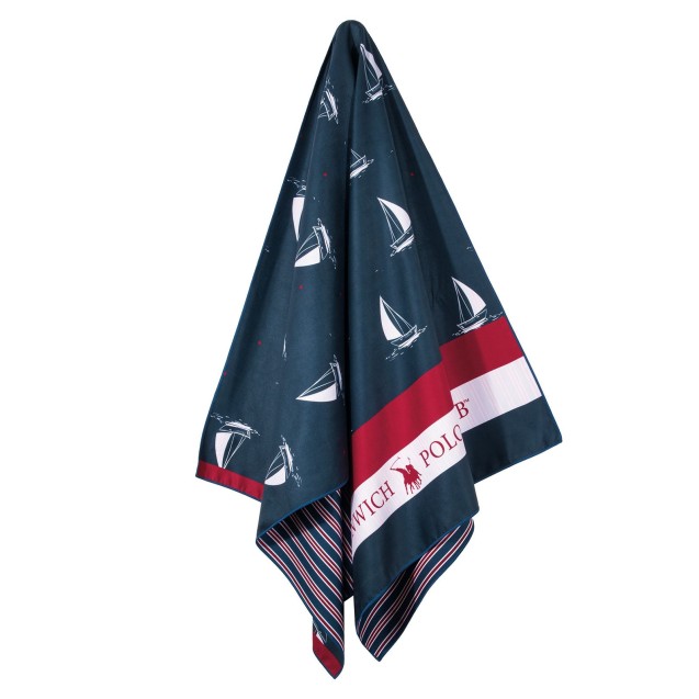 Πετσέτα Θαλάσσης Greenwich Polo Club 4026 Blue- Red 80x170 Πετσέτα Θαλάσσης Greenwich Polo Club 4026 Blue- Red 80x170