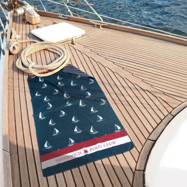 Πετσέτα Θαλάσσης Greenwich Polo Club 4026 Blue- Red 80x170 Πετσέτα Θαλάσσης Greenwich Polo Club 4026 Blue- Red 80x170