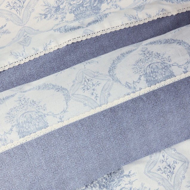 Κουβερλί King Size Das Home 1696 Blue- Ecru 230x250 Κουβερλί King Size Das Home 1696 Blue- Ecru 230x250