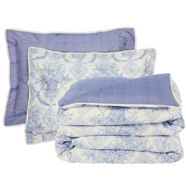 Κουβερλί King Size Das Home 1696 Blue- Ecru 230x250 Κουβερλί King Size Das Home 1696 Blue- Ecru 230x250