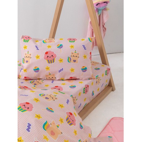 Σετ Σεντόνια Κούνιας με Λάστιχο 3 Τεμαχίων Palamaiki Mk767 70x140+15