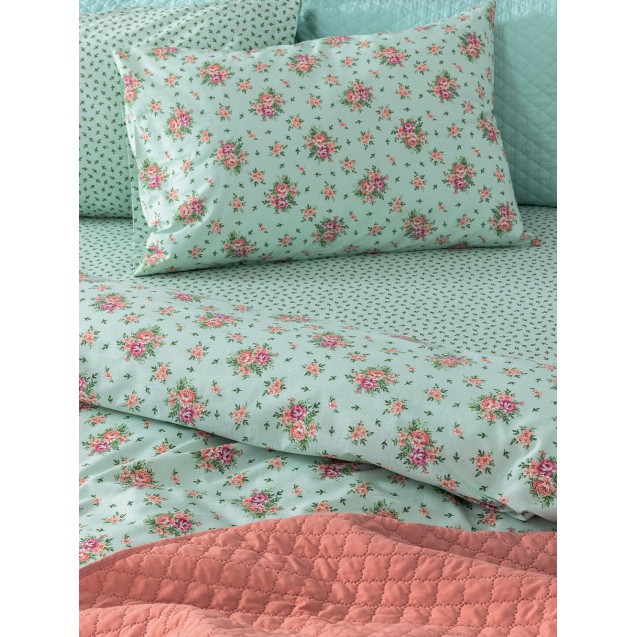 Σετ Σεντόνια King Size 4 Τεμαχίων Palamaiki Fl6273 Πράσινο 265x260 Σετ Σεντόνια King Size 4 Τεμαχίων Palamaiki Fl6273 Πράσινο 265x260