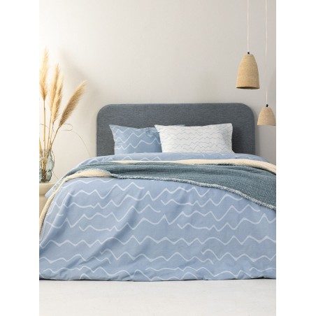 Σετ Σεντόνια Υπέρδιπλα με Λάστιχο 4 Τεμαχίων Palamaiki Fl6274 Γαλάζιο 170x200+30