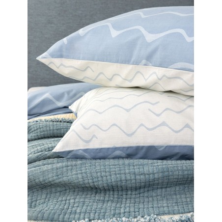 Σετ Σεντόνια Υπέρδιπλα με Λάστιχο 4 Τεμαχίων Palamaiki Fl6274 Γαλάζιο 170x200+30