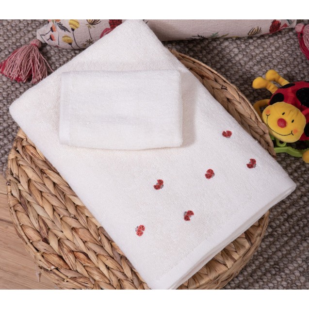 Σετ Βρεφικές Πετσέτες 2 Τεμαχίων Nef-Nef Lady Bug Ecru 30x50,70x140 Σετ Βρεφικές Πετσέτες 2 Τεμαχίων Nef-Nef Lady Bug Ecru 30x50,70x140