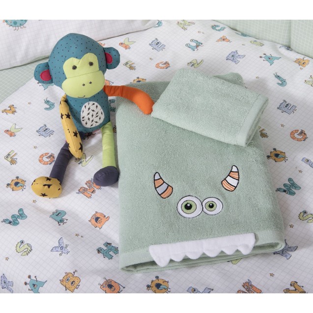 Σετ Βρεφικές Πετσέτες 2 Τεμαχίων Nef-Nef Alphabet Monster Pistachio 30x50,70x140 Σετ Βρεφικές Πετσέτες 2 Τεμαχίων Nef-Nef Alphabet Monster Pistachio 30x50,70x140