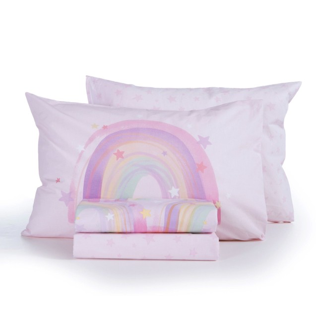 Σετ Παιδικά Σεντόνια Μονά 3 Τεμαχίων Nef-Nef Water Rainbow Lilac 170x260 Σετ Παιδικά Σεντόνια Μονά 3 Τεμαχίων Nef-Nef Water Rainbow Lilac 170x260