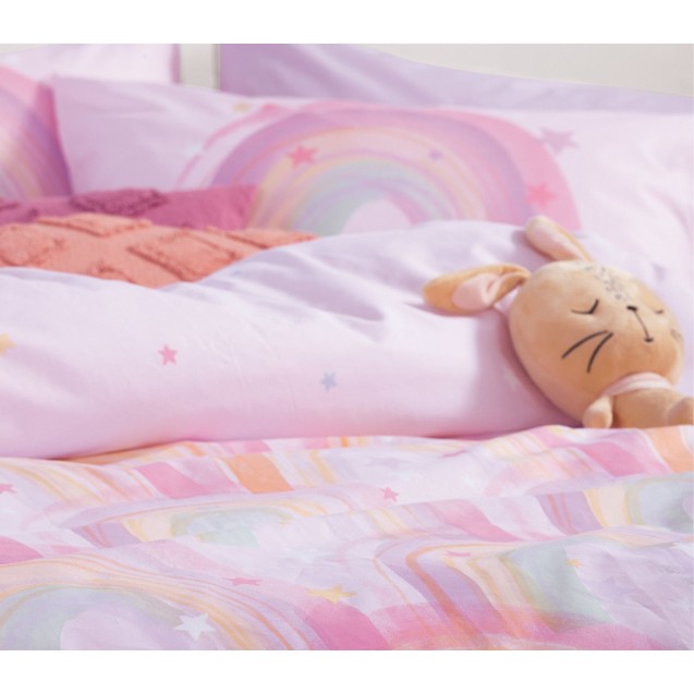 Σετ Παιδικά Σεντόνια Μονά 3 Τεμαχίων Nef-Nef Water Rainbow Lilac 170x260 Σετ Παιδικά Σεντόνια Μονά 3 Τεμαχίων Nef-Nef Water Rainbow Lilac 170x260