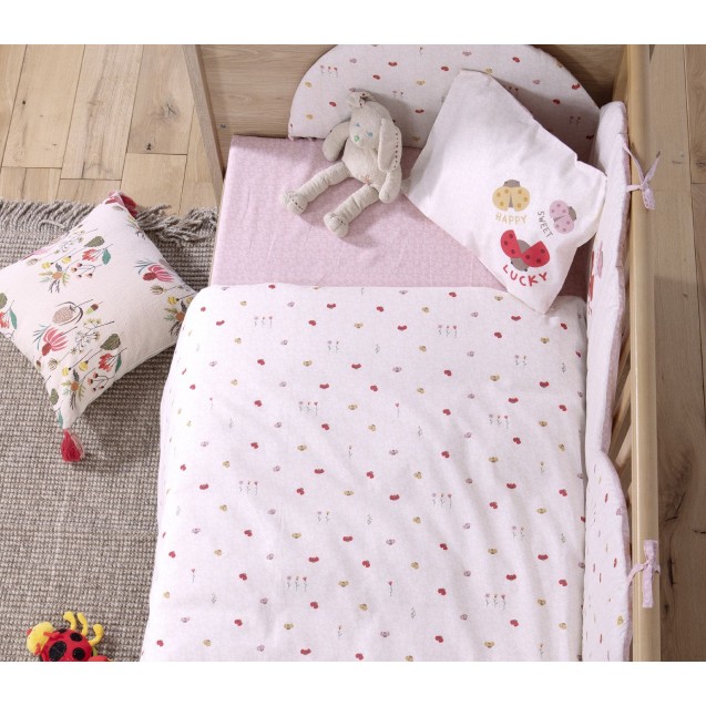 Σετ Σεντόνια Κούνιας 3 Τεμαχίων Nef-Nef Lady Bug Ecru 120x170 Σετ Σεντόνια Κούνιας 3 Τεμαχίων Nef-Nef Lady Bug Ecru 120x170