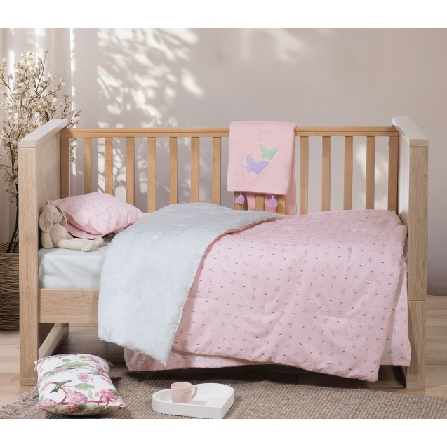 Σετ Σεντόνια Κούνιας 3 Τεμαχίων Nef-Nef Wings Of Joy Pink 120x170 Σετ Σεντόνια Κούνιας 3 Τεμαχίων Nef-Nef Wings Of Joy Pink 120x170