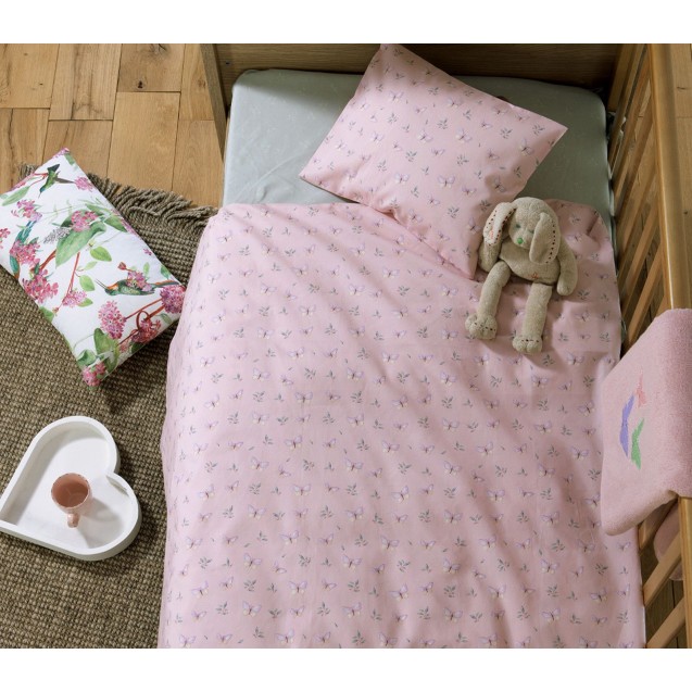 Σετ Σεντόνια Κούνιας 3 Τεμαχίων Nef-Nef Wings Of Joy Pink 120x170 Σετ Σεντόνια Κούνιας 3 Τεμαχίων Nef-Nef Wings Of Joy Pink 120x170