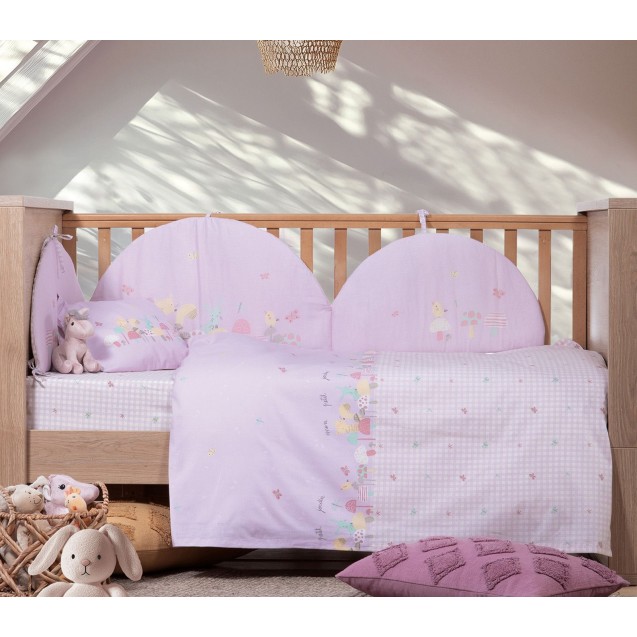 Σετ Σεντόνια Κούνιας 3 Τεμαχίων Nef-Nef Mon Petit Jardin Lilac 120x170 Σετ Σεντόνια Κούνιας 3 Τεμαχίων Nef-Nef Mon Petit Jardin Lilac 120x170