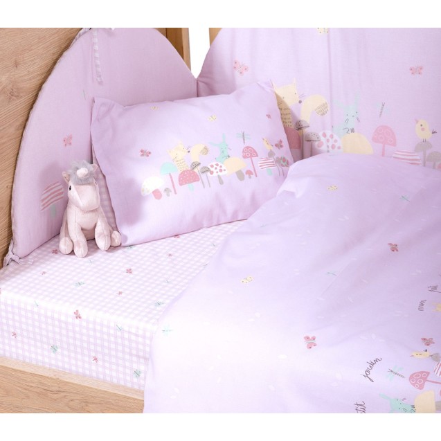 Σετ Σεντόνια Κούνιας 3 Τεμαχίων Nef-Nef Mon Petit Jardin Lilac 120x170 Σετ Σεντόνια Κούνιας 3 Τεμαχίων Nef-Nef Mon Petit Jardin Lilac 120x170