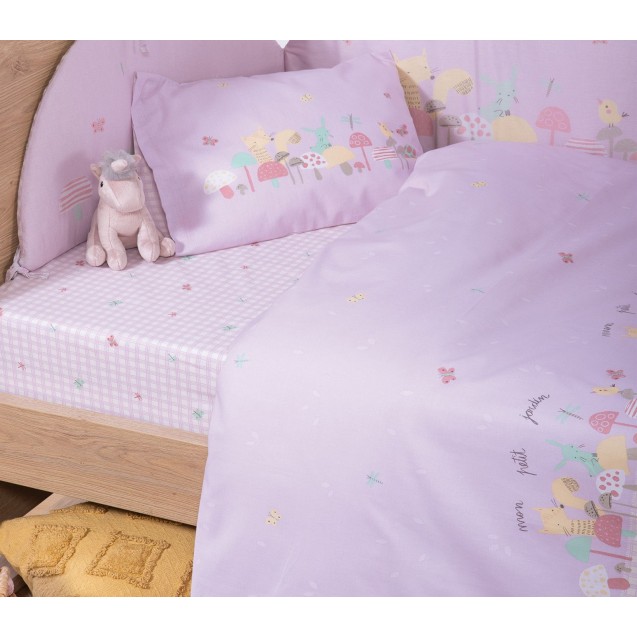 Σετ Σεντόνια Κούνιας 3 Τεμαχίων Nef-Nef Mon Petit Jardin Lilac 120x170 Σετ Σεντόνια Κούνιας 3 Τεμαχίων Nef-Nef Mon Petit Jardin Lilac 120x170