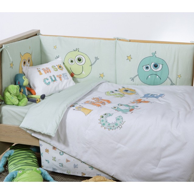 Πάντα Κούνιας Nef-Nef Alphabet Monster Pistachio 60+67+60x40 Πάντα Κούνιας Nef-Nef Alphabet Monster Pistachio 60+67+60x40