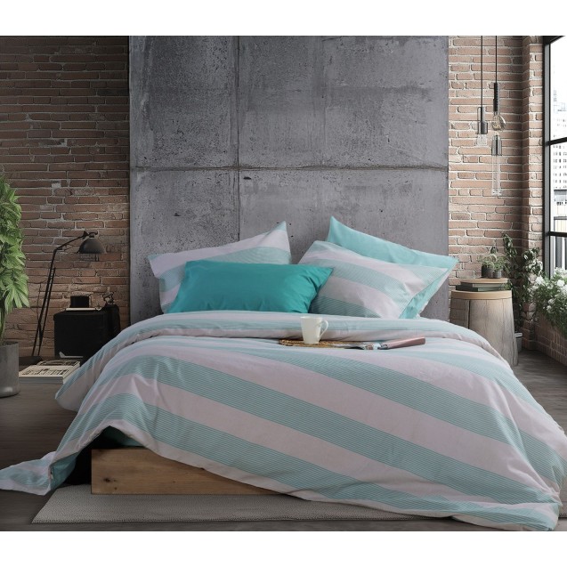 Σετ Σεντόνια Διπλά 4 Τεμαχίων Nef-Nef Casual Stripe Peach 200x270 Σετ Σεντόνια Διπλά 4 Τεμαχίων Nef-Nef Casual Stripe Peach 200x270
