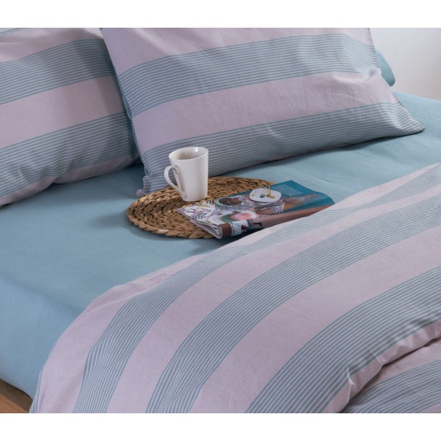 Σετ Σεντόνια Διπλά 4 Τεμαχίων Nef-Nef Casual Stripe Peach 200x270 Σετ Σεντόνια Διπλά 4 Τεμαχίων Nef-Nef Casual Stripe Peach 200x270
