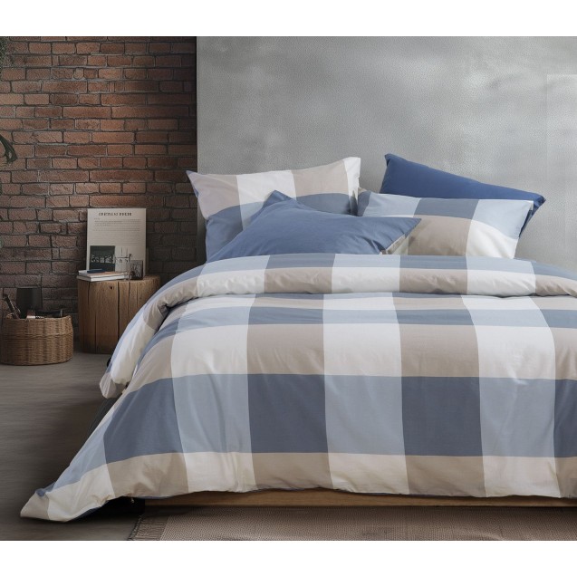 Σετ Σεντόνια Διπλά 4 Τεμαχίων Nef-Nef Casual Check Grey 200x270 Σετ Σεντόνια Διπλά 4 Τεμαχίων Nef-Nef Casual Check Grey 200x270