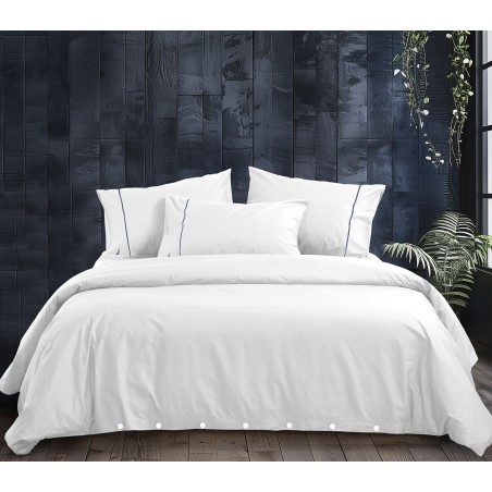 Σετ Παπλωματοθήκη Υπέρδιπλη 3 Τεμαχίων Nef-Nef Nau Wave Solid White 240x220