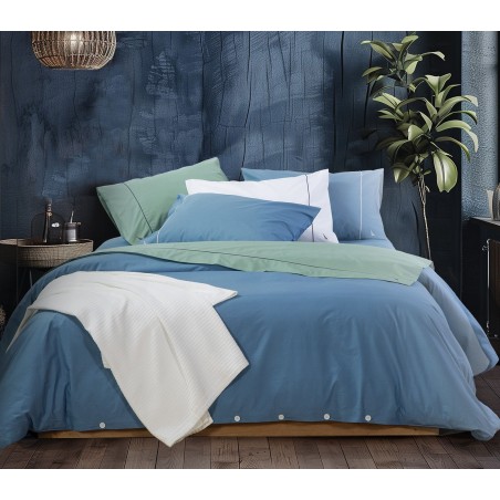 Σετ Παπλωματοθήκη Υπέρδιπλη 3 Τεμαχίων Nef-Nef Nau Wave Solid White 240x220