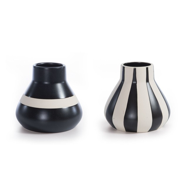 Κεραμικό Διακοσμητικό Βάζο Nef-Nef Circui Black/White 15,5x14,2 Κεραμικό Διακοσμητικό Βάζο Nef-Nef Circui Black/White 15,5x14,2
